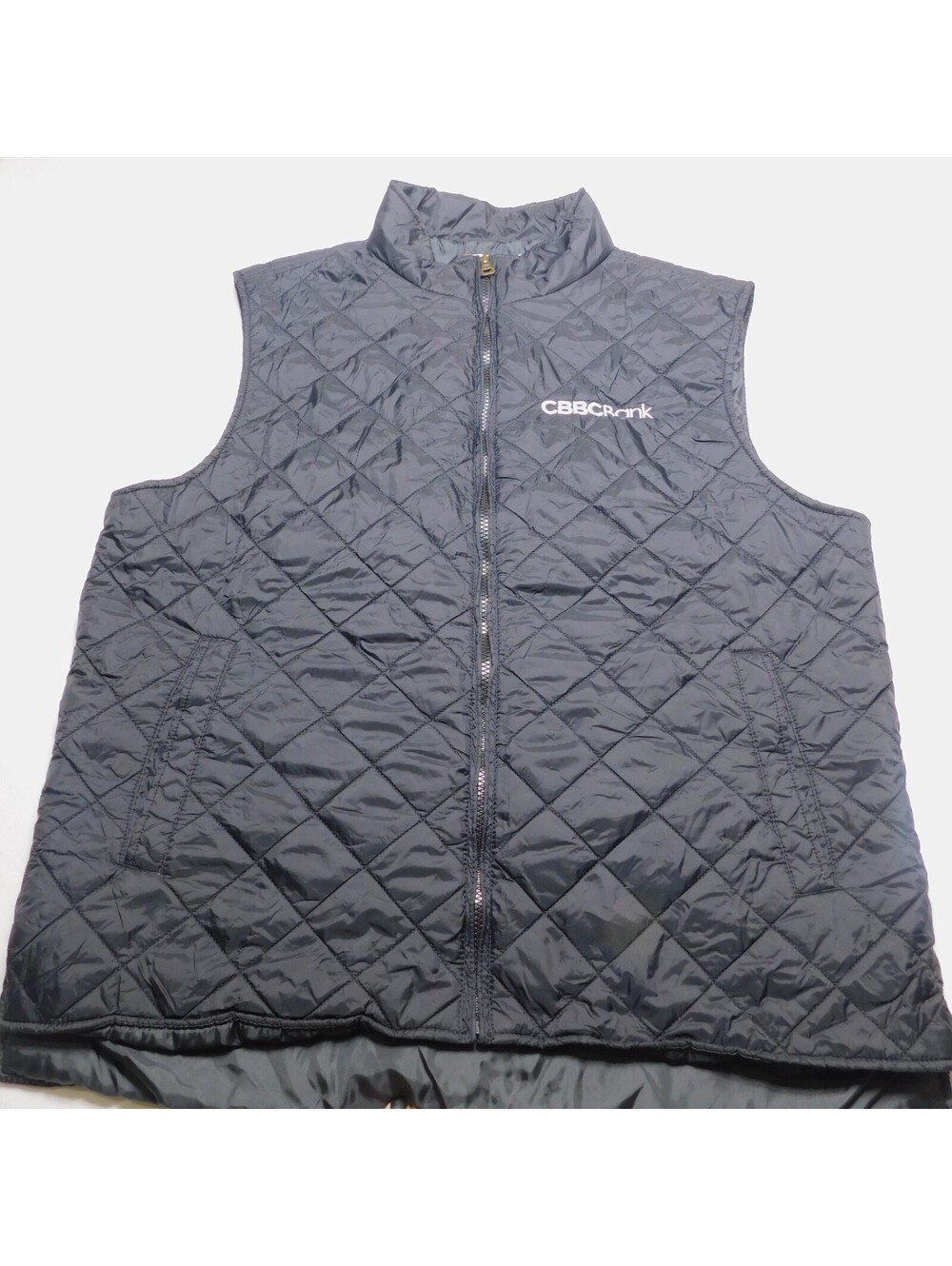 Weatherproof Vintage Black Quilted Vest Mens XL Mock Neck Full Zip Sleeveless